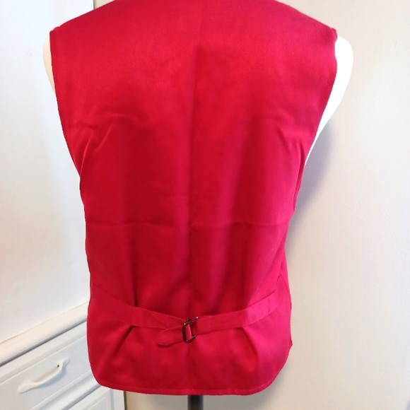 NWOT Esprit Reversible Passion Red & Wine Polka-dot Vest Small - Picture 4 of 11